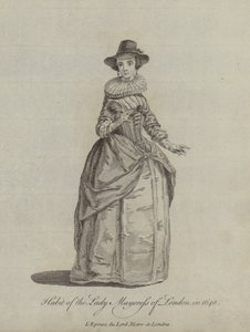 Hábito da senhora prefeita de Londres em 1640 de English School
